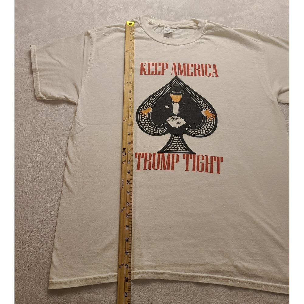 Gildan Keep America Trump Tight Spade Graphic T-Shirt White Men's Short sleeve L - Picture 8 of 13